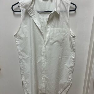 Athleta Sleeveless White Button-down Women's Dress